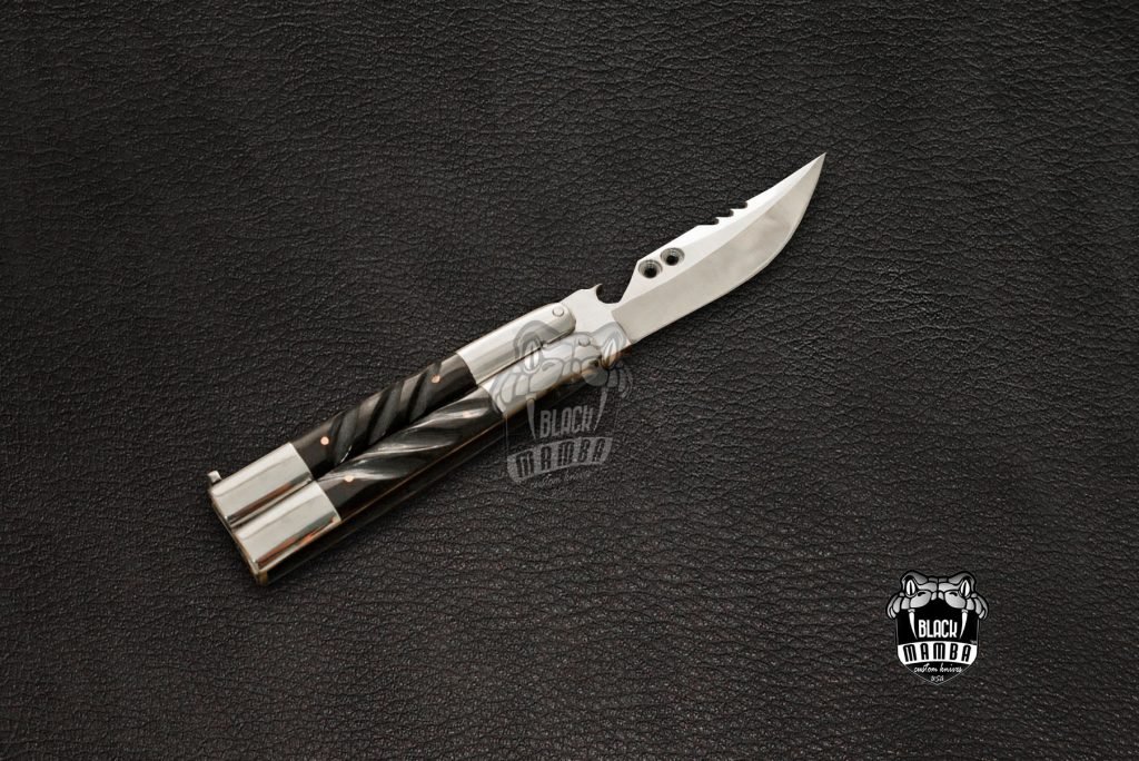BMK-607 High Carbon Steel Filipino Balisongs butterfly Stainless Steel with ram Horn Inserts black Mamba knives world class Knives