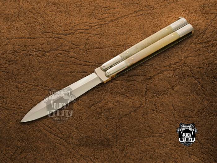 BMK-606 High Carbon Steel Filipino Balisongs butterfly Stainless Steel with dye bone Inserts black Mamba knives world class Knives