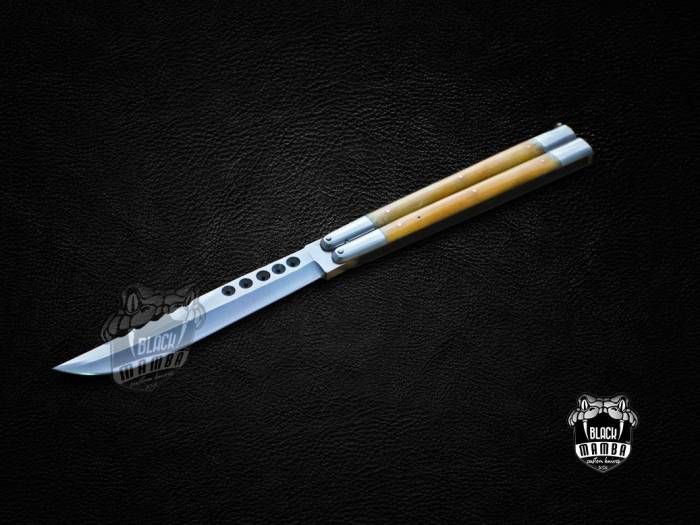 BMK-577 High Carbon Steel Filipino Balisongs butterfly Stainless Steel with bone Inserts black Mamba knives world class Knives