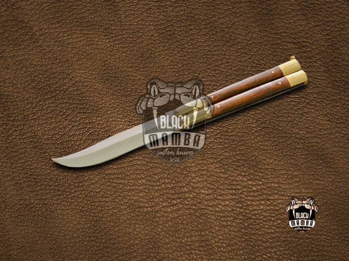 BMK-562 High Carbon Steel Filipino Balisongs butterfly Stainless Steel with rose wood Inserts black Mamba knives world class Knives