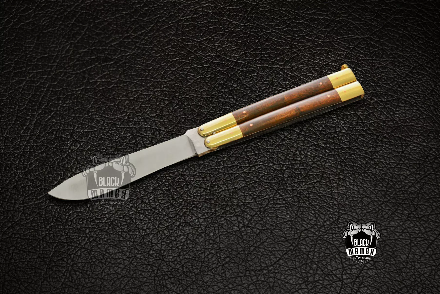 Filipino Balisong Butterfly Knife - Stainless Steel & Walnut Burl Wood