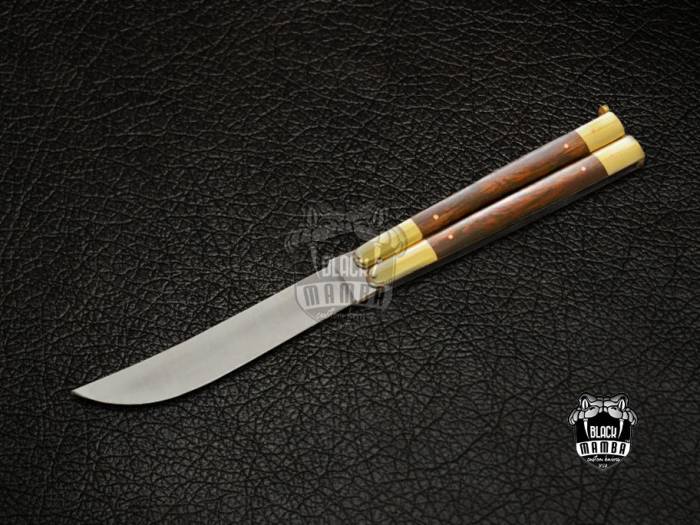 BMK-447 High Carbon Steel Filipino Balisongs butterfly Stainless Steel high grains rose wood Inserts black Mamba knives world class knives