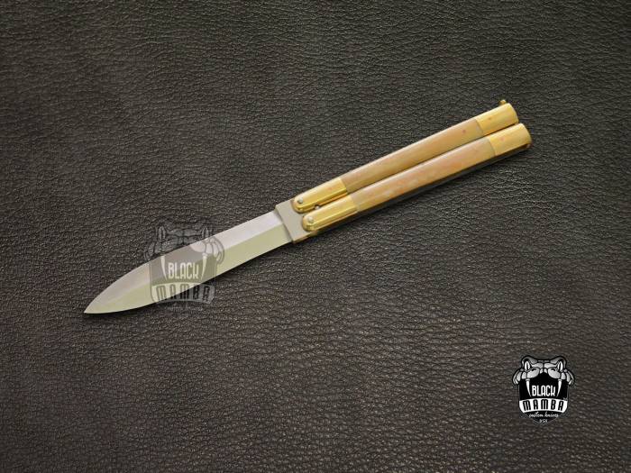 BMK-604 High Carbon Steel Filipino Balisongs butterfly Stainless Steel dye bone Inserts black Mamba knives world class knives