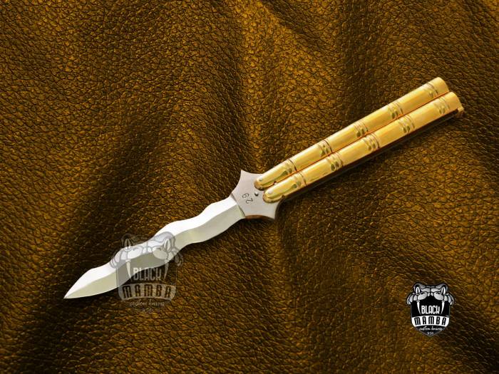 BMK-587 High Carbon Steel Filipino Balisongs butterfly Stainless Steel brass Inserts black Mamba knives world class knives