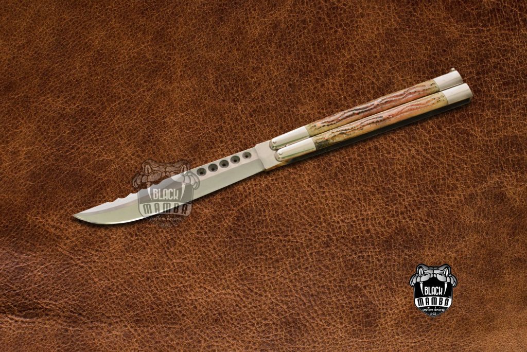 BMK-576 High Carbon Steel Filipino Balisongs butterfly Stainless Steel dye bone Inserts black Mamba knives world class knives