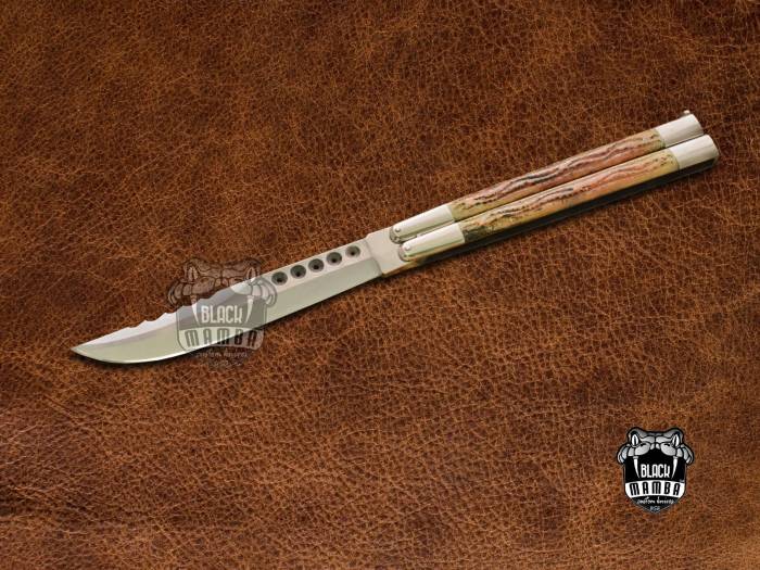 BMK-576 High Carbon Steel Filipino Balisongs butterfly Stainless Steel dye bone Inserts black Mamba knives world class knives