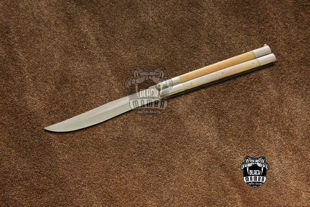 D2 Steel Filipino Balisong Butterfly Knife – Bone Handle | BMK-453