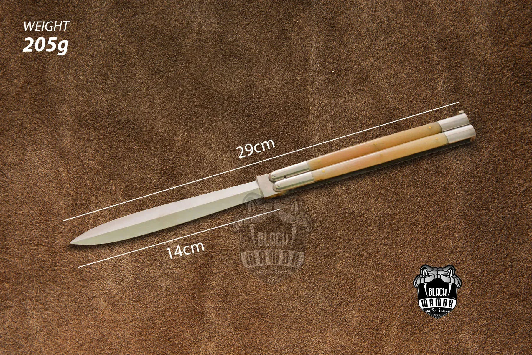 D2 Steel Balisong Butterfly Knife – Bone Handle | BMK-454 - view 5
