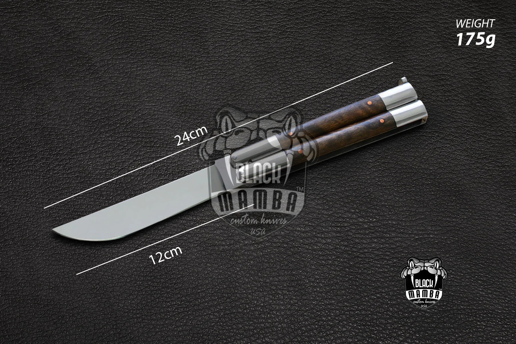D2 Steel Balisong Butterfly Knife – Stainless Steel & Ram Horn Handle | BMK-461 - view 3