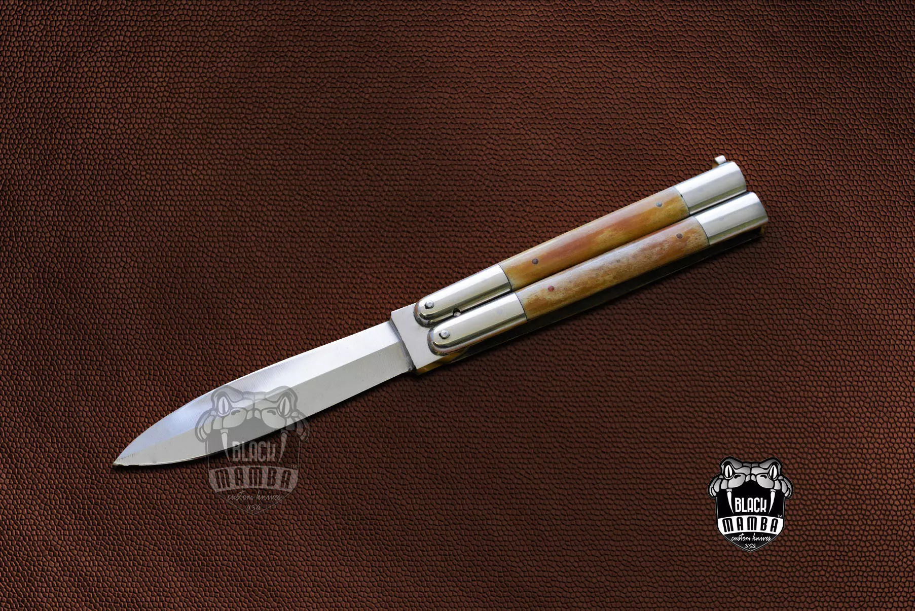 D2 Steel Balisong Butterfly Knife – Dye Bone Handle | BMK-462