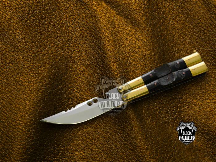 BMK-464 D2 tool steel Filipino Balisongs butterfly Stainless Steel ram horn Inserts black Mamba knives world class knives