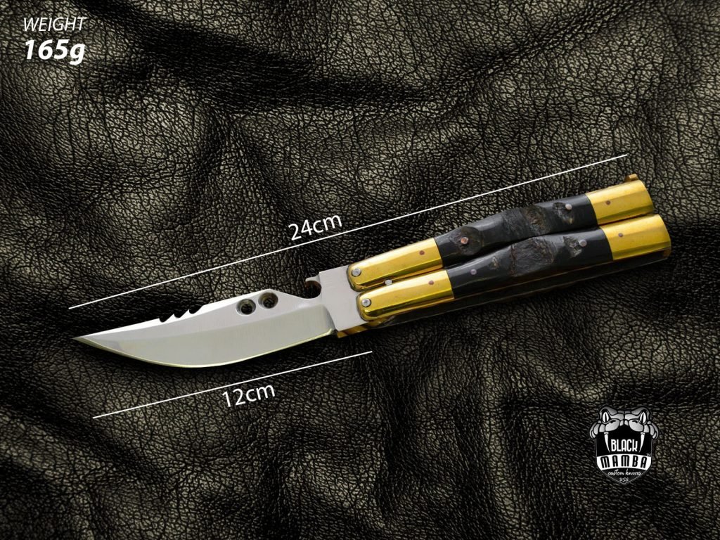 BMK-465 D2 tool steel Filipino Balisongs butterfly Stainless Steel buffalo horn Inserts black Mamba knives world class knives - Image 2