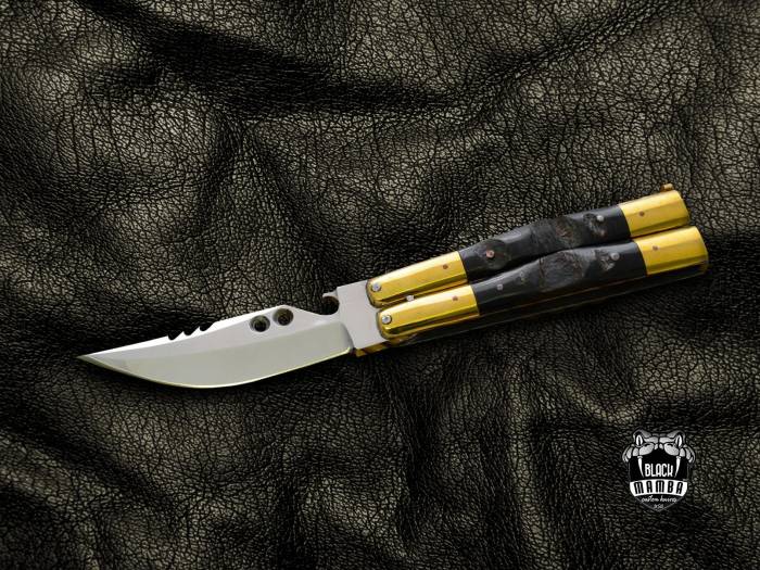 BMK-465 D2 tool steel Filipino Balisongs butterfly Stainless Steel buffalo horn Inserts black Mamba knives world class knives