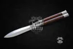 Filipino Balisong Butterfly Knife - D2 Tool Steel Filipino Balisongs Butterfly Stainless Steel Walnut Burl Wood | BMK-470