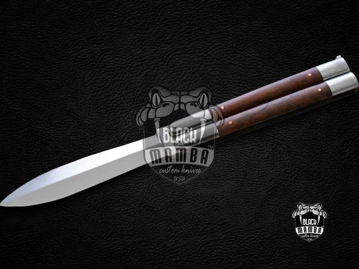 BMK-470 D2 tool steel Filipino Balisongs butterfly Stainless Steel walnut burl wood Inserts black Mamba knives world class knives