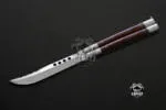 Filipino Balisong Butterfly Knife - D2 Tool Steel Filipino Balisongs Butterfly Stainless Steel Rose Wood | BMK-473