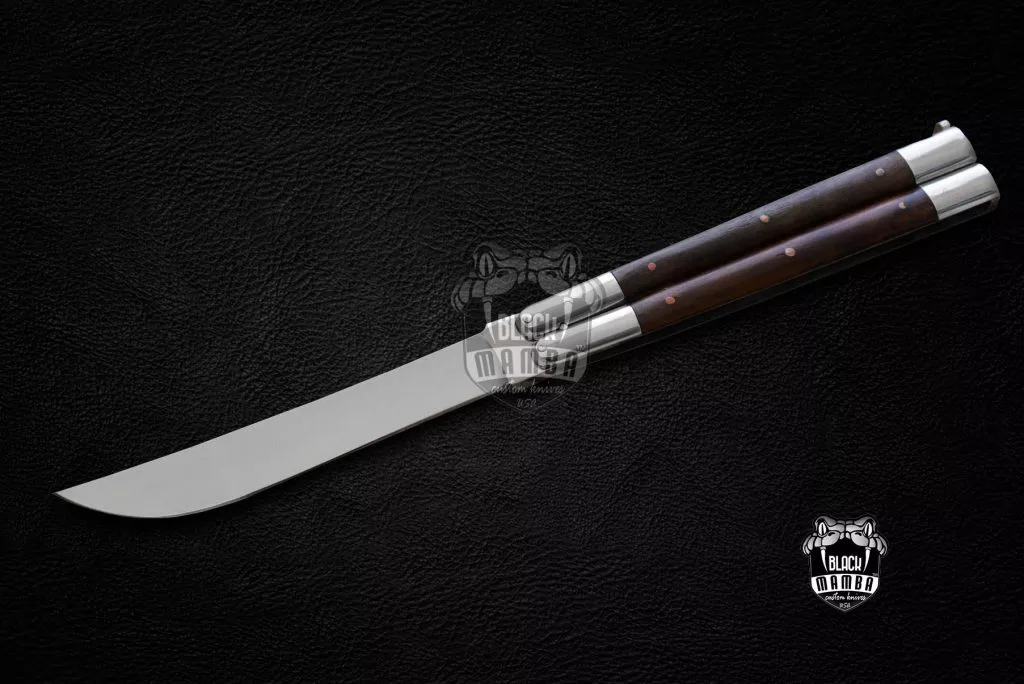 BMK-475 D2 tool steel Filipino Balisongs butterfly Stainless Steel high grains rose wood Inserts black Mamba knives world class knives