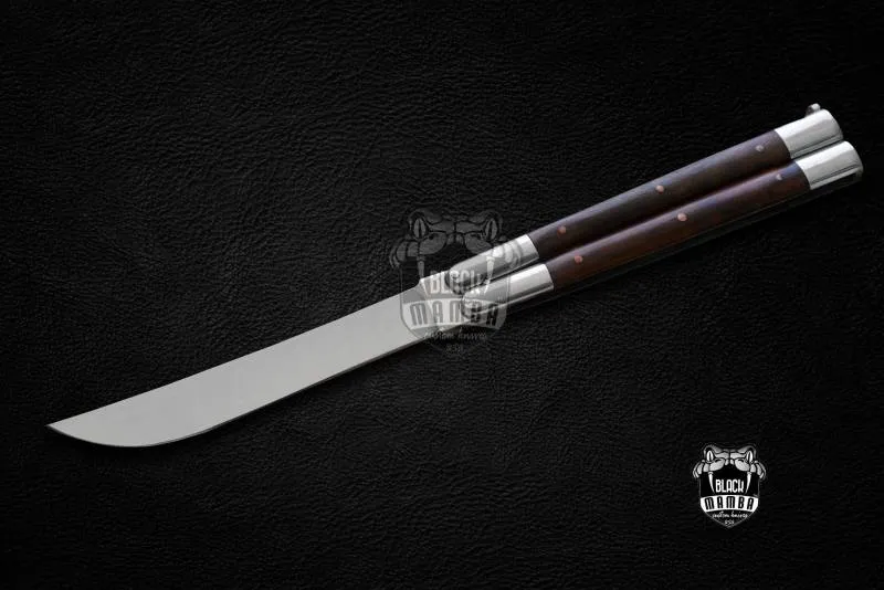 BMK-475 D2 tool steel Filipino Balisongs butterfly Stainless Steel high grains rose wood Inserts black Mamba knives world class knives