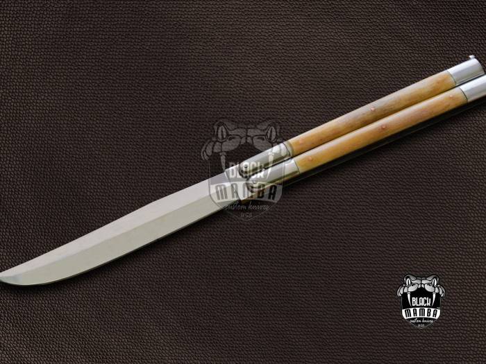 BMK-477 D2 tool steel Filipino Balisongs butterfly Stainless Steel dye bone Inserts black Mamba knives world class knives