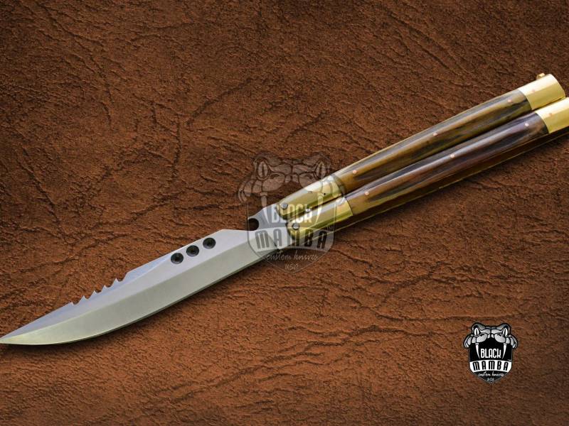 BMK-480 D2 tool steel Filipino Balisongs butterfly Stainless Steel  bone Inserts black Mamba knives world class knives
