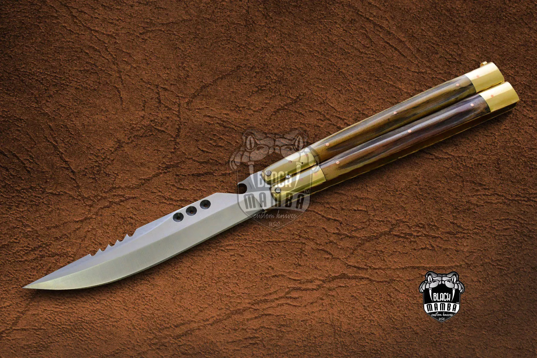 D2 Steel Balisong Butterfly Knife – Bone Handle | BMK-480
