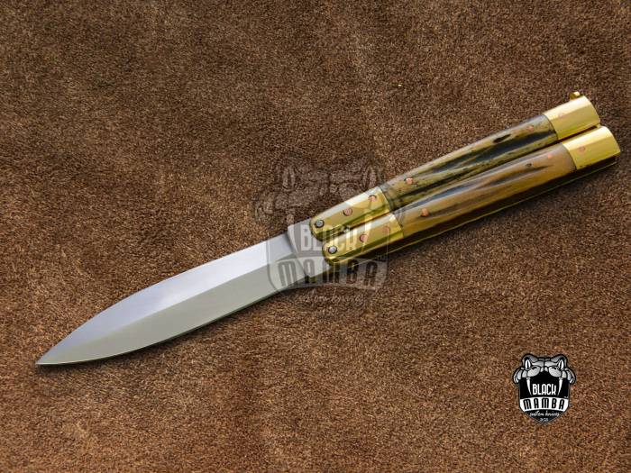 BMK-483 D2 tool steel Filipino Balisongs butterfly Stainless Steel brass with bone Inserts Black Mamba knives world class knives