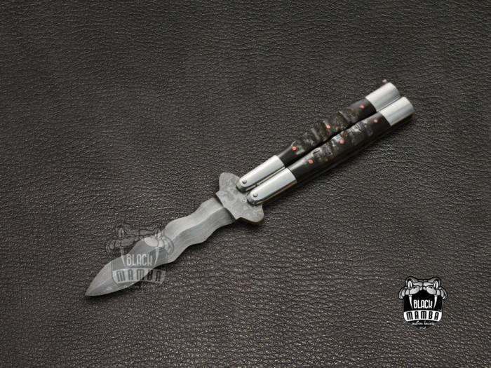 BMK-588 High Carbon Steel Filipino Balisongs butterfly Brass with  Stainless Steel with ram Horn Inserts black Mamba knives world class Knives