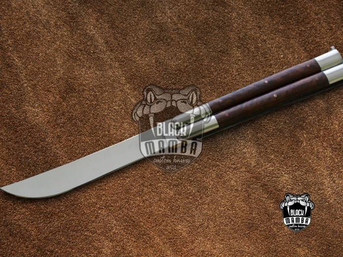 BMK-468 D2 tool steel Filipino Balisongs butterfly Stainless Steel walnut burl wood Inserts black Mamba knives world class knives