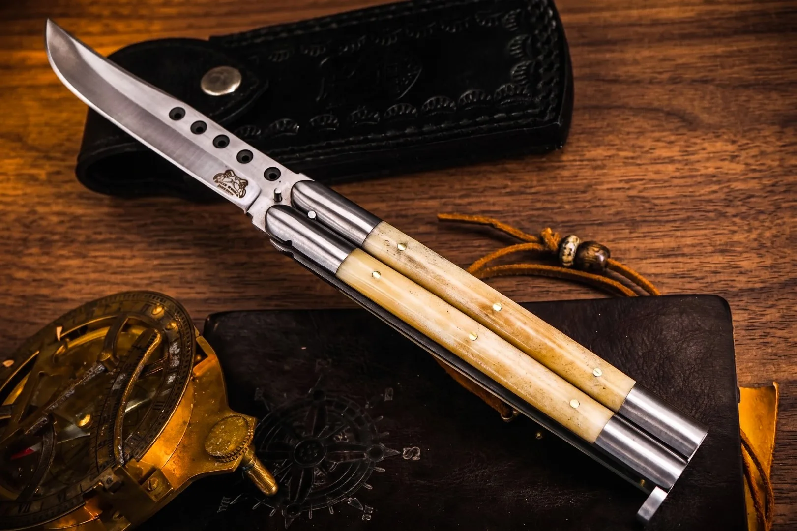 D2 Steel Balisong Butterfly Knife – Bone Handle | BMK-476 - view 5