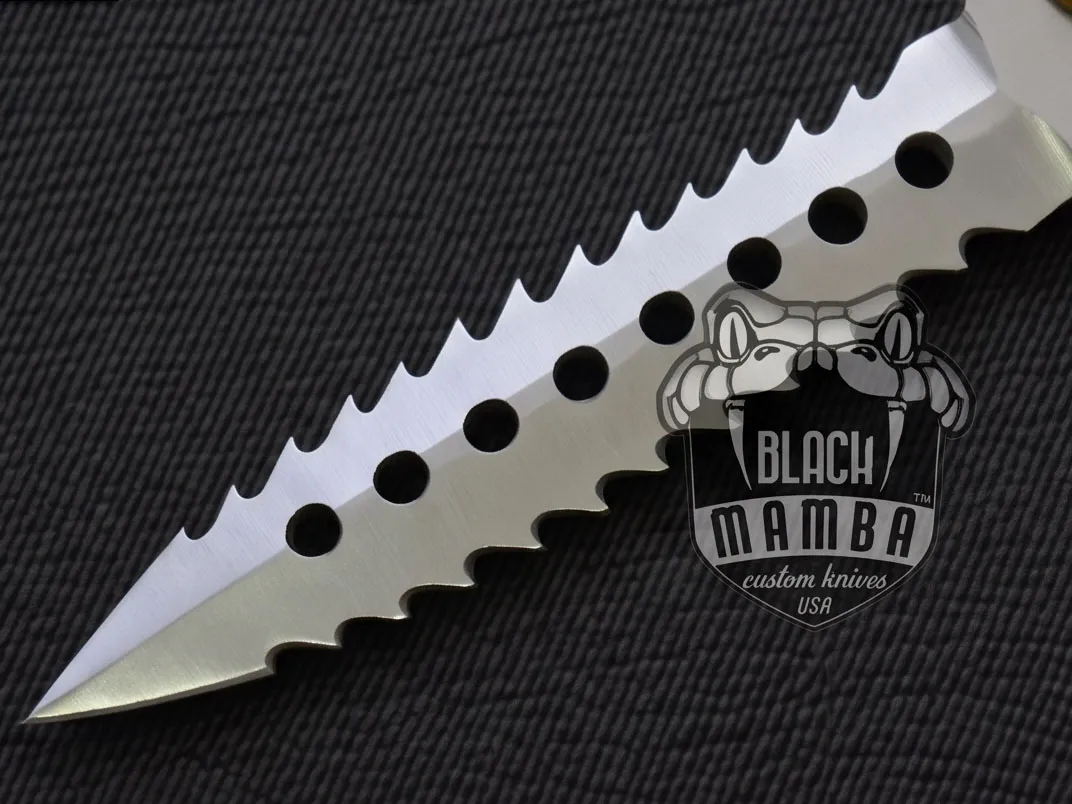 D2 Tool Steel Filipino Balisongs Butterfly Stainless Steel Brass with Bone with Rose Wood Inserts Black Mamba Knives World Class Knives | BMK-482 - Image 3
