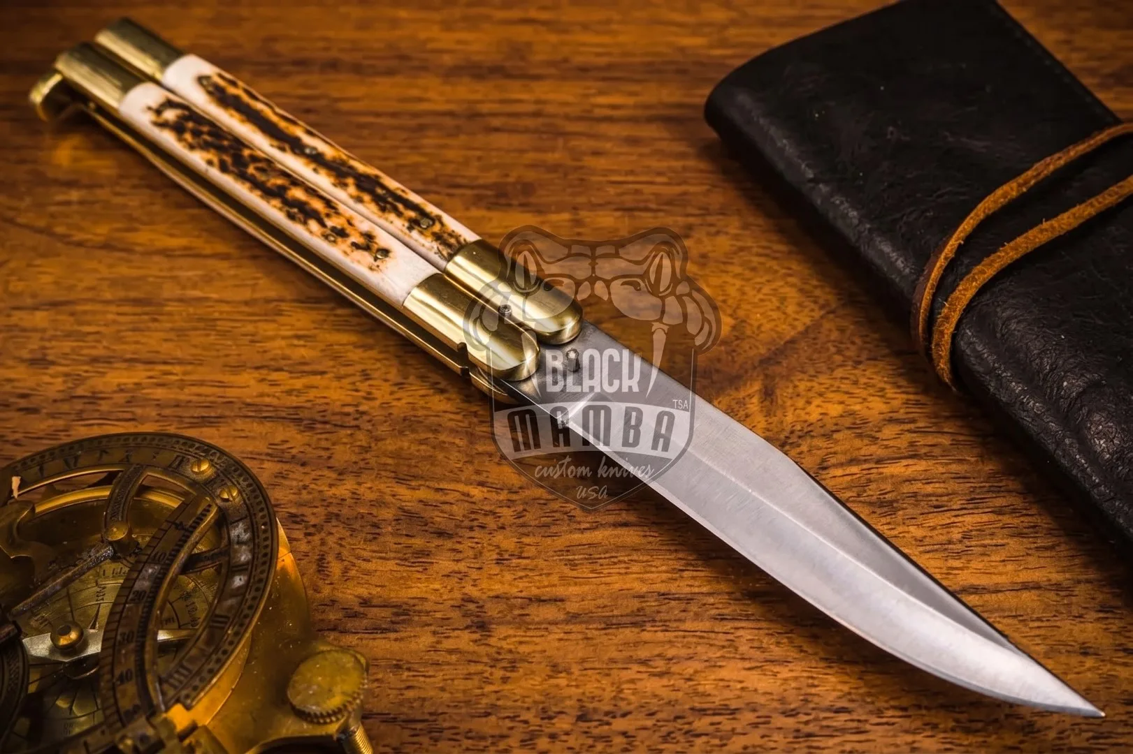 D2 Steel Balisong Butterfly Knife – Dye Bone Handle | BMK-481 - view 6