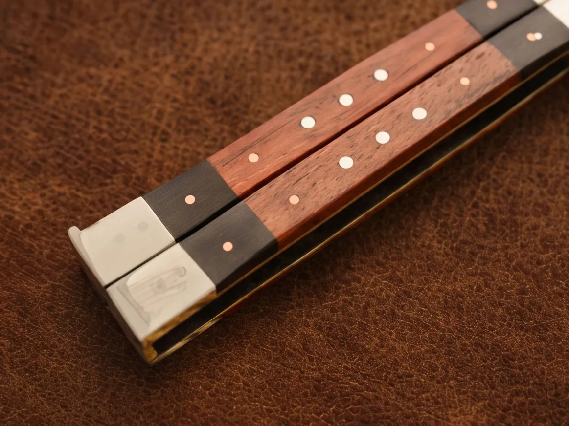 High Carbon Steel Filipino Balisongs Butterfly Stainless Steel with High Grains Rose Wood or Walnut Wood Inserts Black Mamba Knives World Class Knives | BMK-436 - Image 3