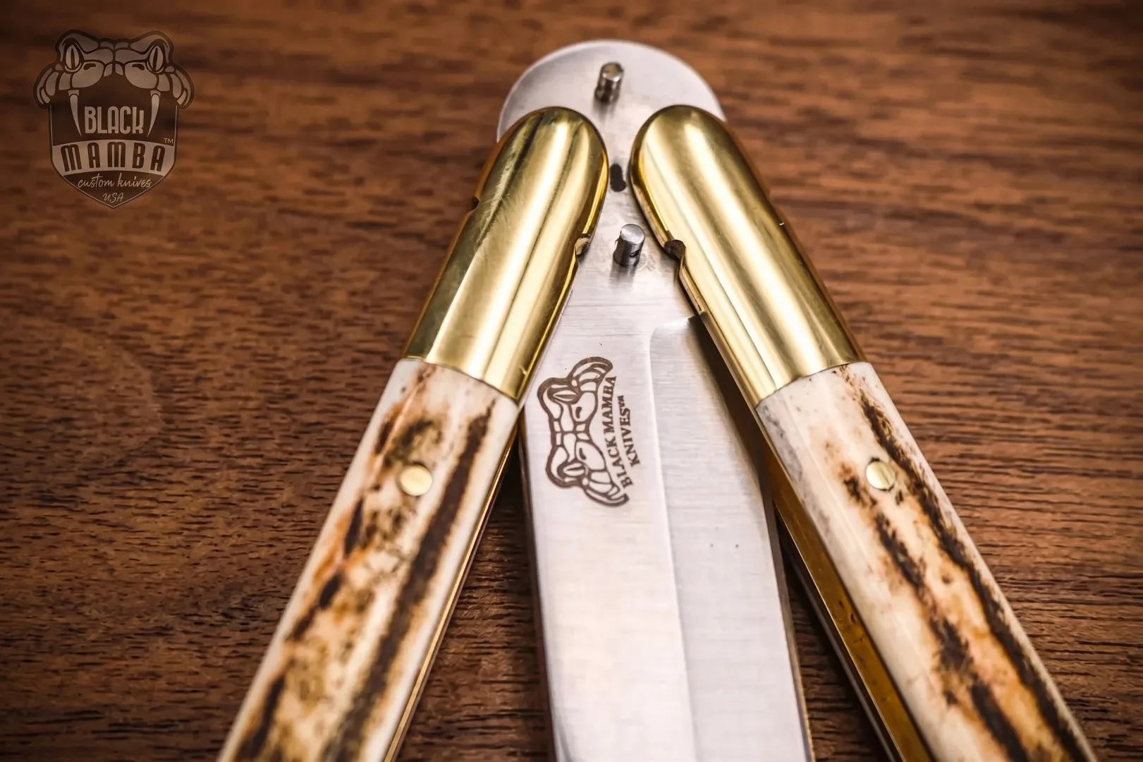 D2 Steel Balisong Butterfly Knife – Dye Bone Handle | BMK-481 - view 2