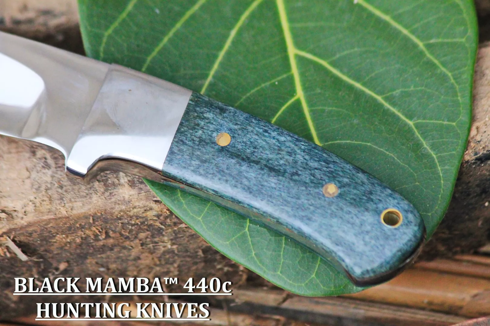 Green Fish Knife 9″ Long 4.5″ Blade 9oz 440c Stainless Steel Fixed Blade Hunting Bowie Skinner Handmade Knife Black Mamba Hand Made World Class Knives USA Made | BMK-144 - view 4