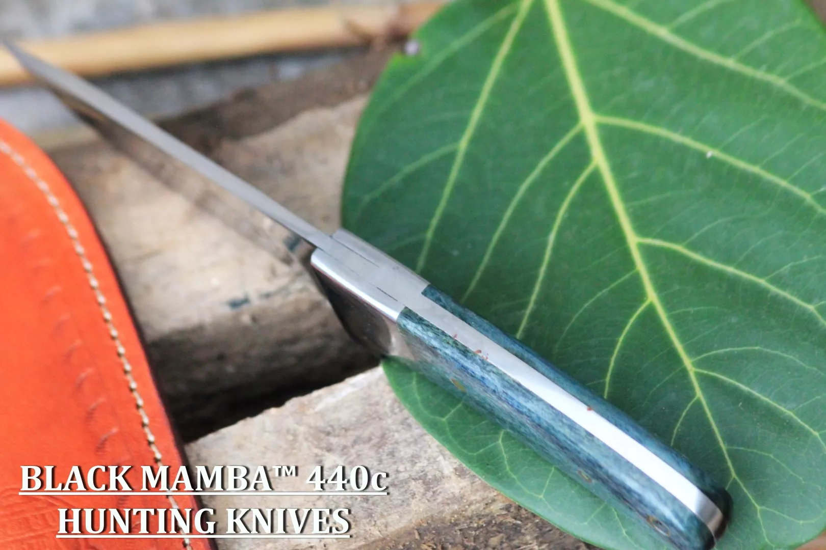 Green Fish Knife 9″ Long 4.5″ Blade 9oz 440c Stainless Steel Fixed Blade Hunting Bowie Skinner Handmade Knife Black Mamba Hand Made World Class Knives USA Made | BMK-144 - view 6