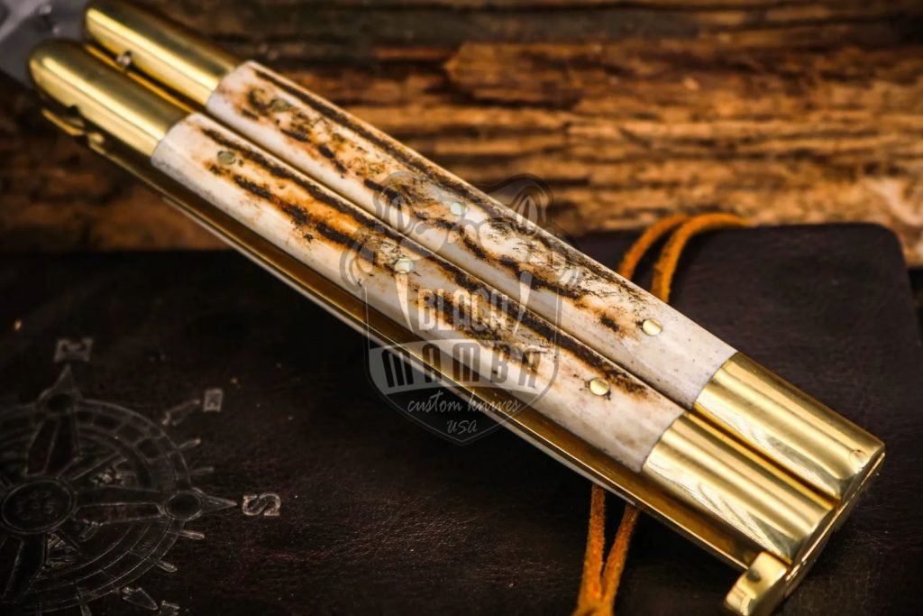 BMK-481 D2 tool steel Filipino Balisongs butterfly Stainless Steel dye bone Inserts black Mamba knives world class knives - Image 4