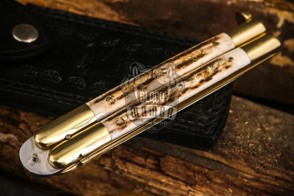 BMK-481 D2 tool steel Filipino Balisongs butterfly Stainless Steel dye bone Inserts black Mamba knives world class knives - Image 9