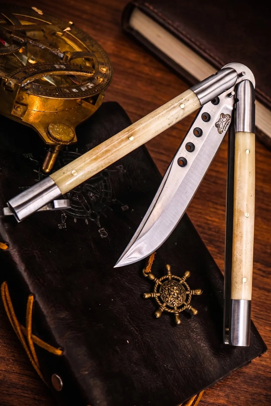 D2 Steel Balisong Butterfly Knife – Bone Handle | BMK-476 - view 7