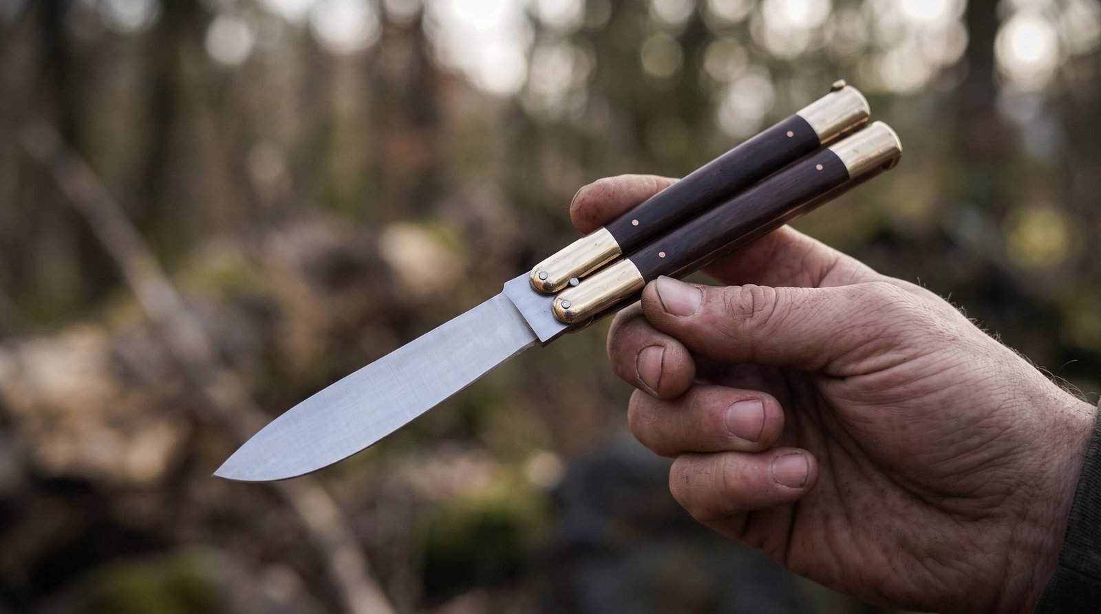 High Carbon Steel Filipino Balisongs Butterfly Brass with Rose Wood Inserts Black Mamba Knives World Class Knives | BMK-612 - Image 4