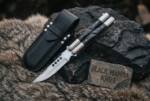 High Carbon Steel Filipino Balisongs Butterfly Stainless Steel with Ram Horn Inserts Black Mamba Knives World Class Knives | BMK-435