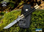 BMK-437 High Carbon Steel Filipino Balisongs butterfly Brass with ram Horn Inserts black Mamba knives world class Knives