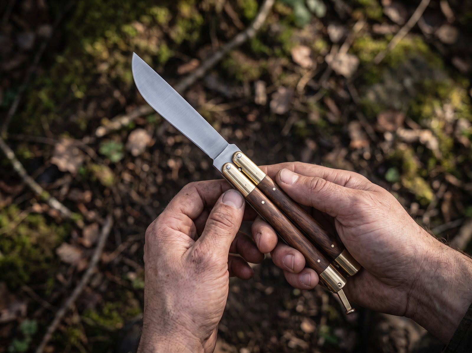 High Carbon Steel Filipino Balisongs Butterfly Brass with Chico Wood Inserts Black Mamba Knives World Class Knives | BMK-431 - Image 4
