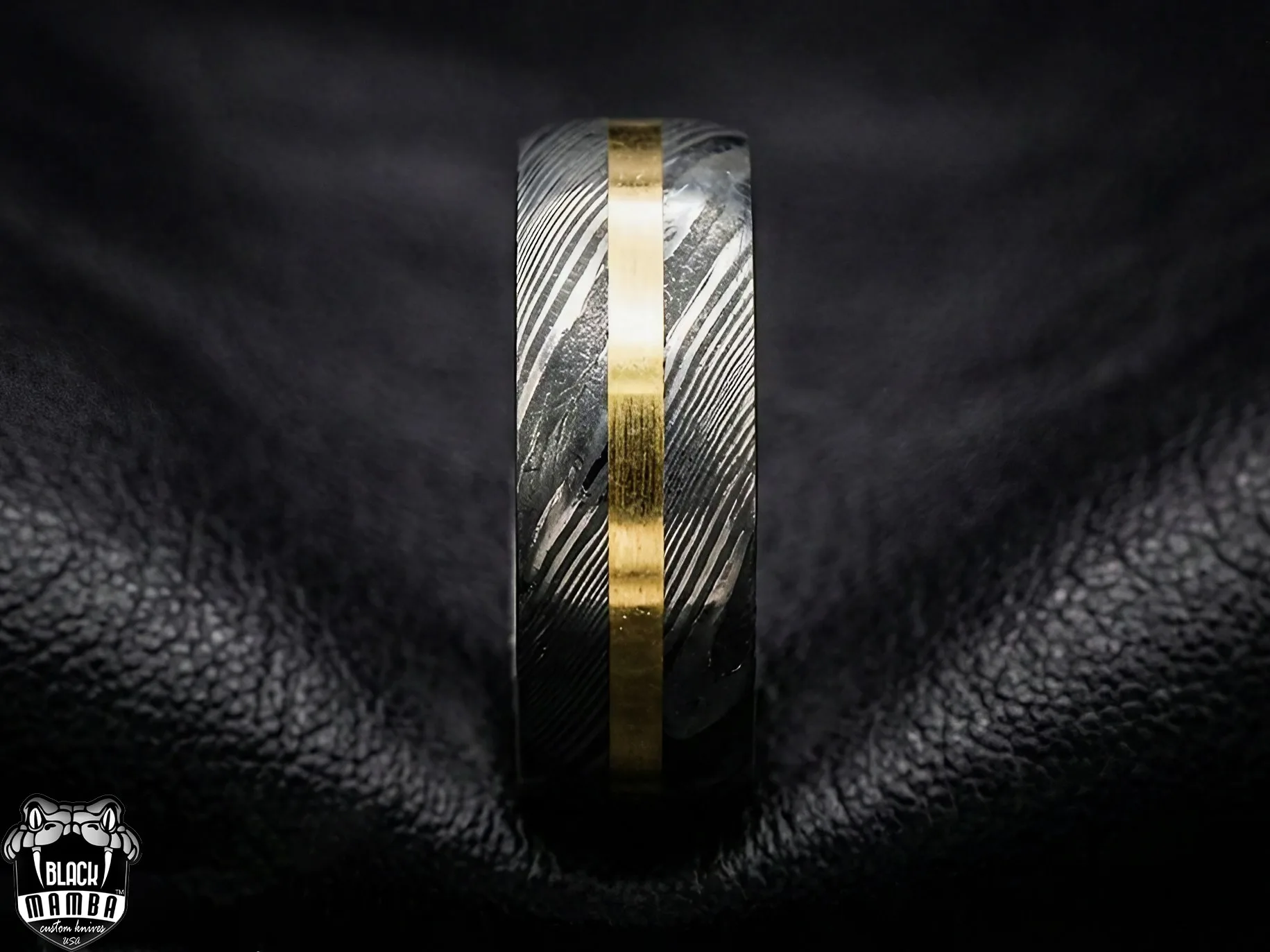 Sirius - Handmade Damascus Steel Mens Ring - view 2