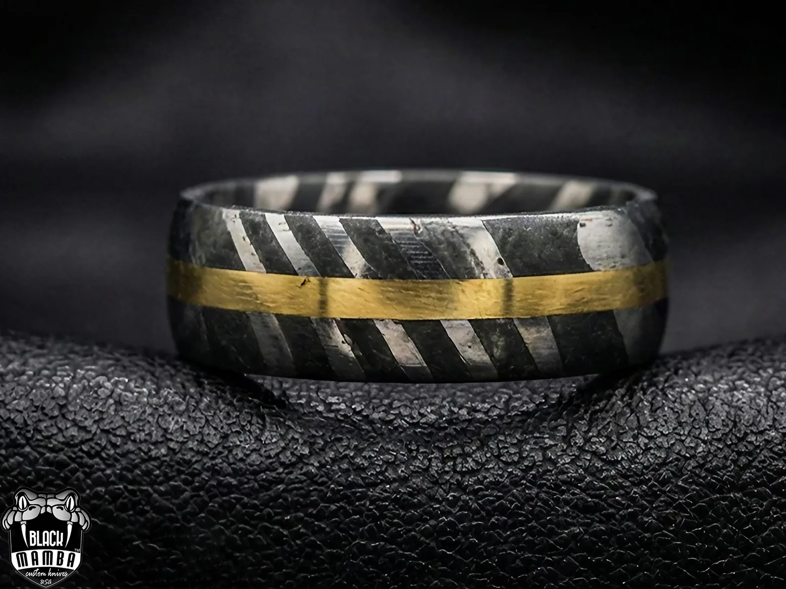 Sirius - Handmade Damascus Steel Mens Ring - view 3
