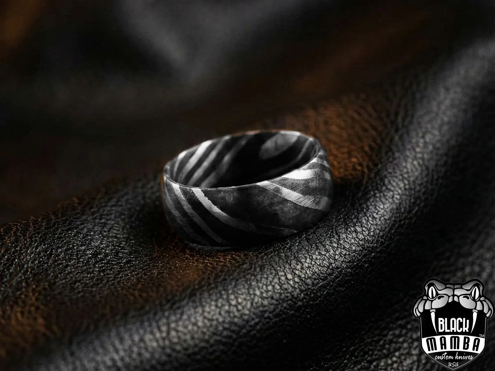 Arcturus - Handmade Damascus Steel Mens Ring - view 4