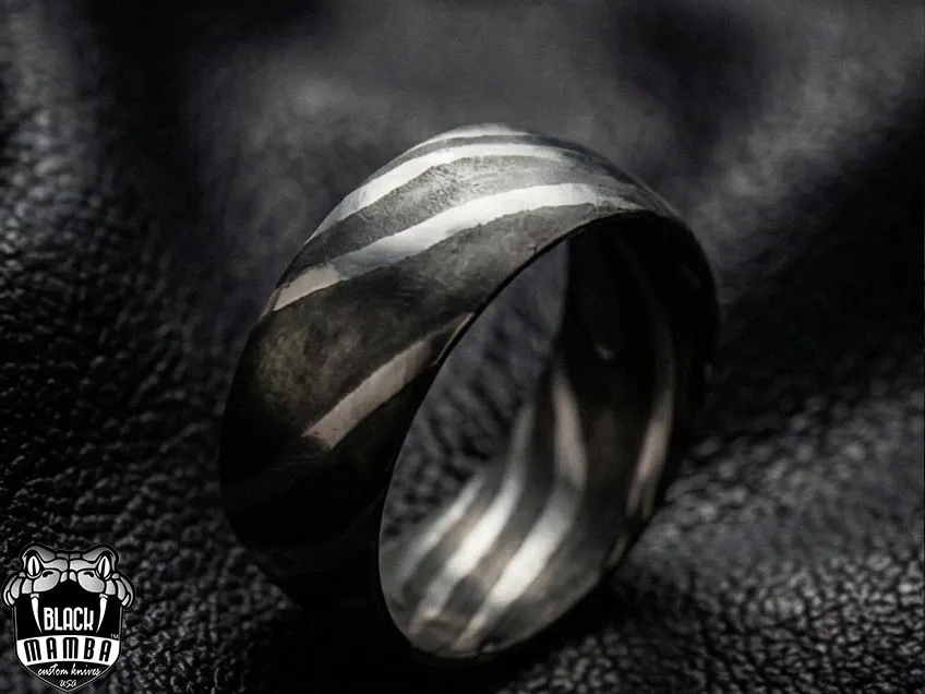 Arcturus Men Band Handmade Stainless Steel Damascus Ring | BMJ-02 - view 7