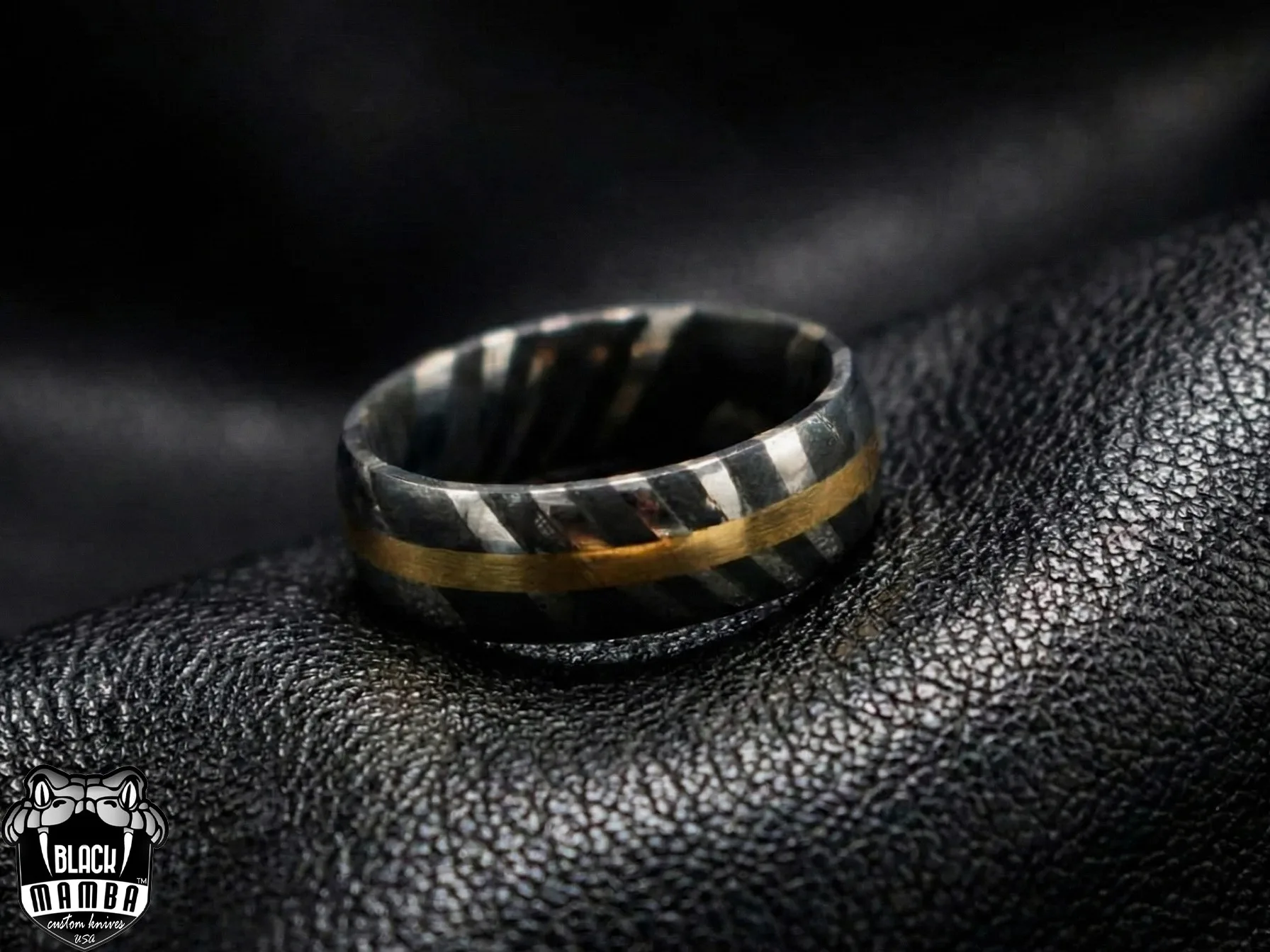 Sirius - Handmade Damascus Steel Mens Ring - view 8
