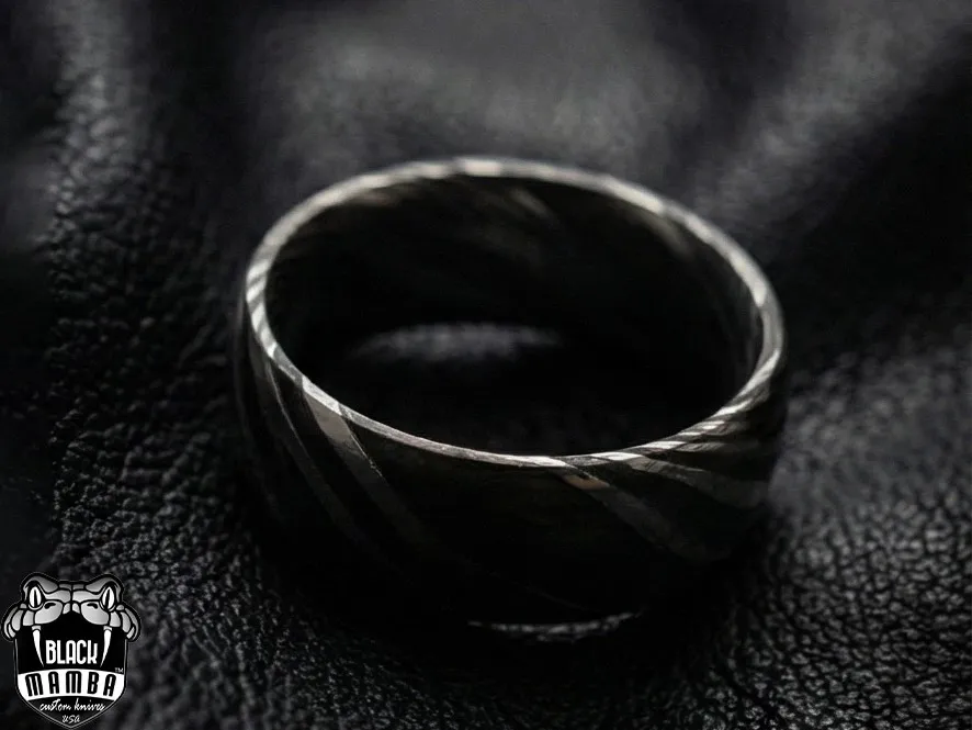 Arcturus Men Band Handmade Stainless Steel Damascus Ring | BMJ-02 - view 9