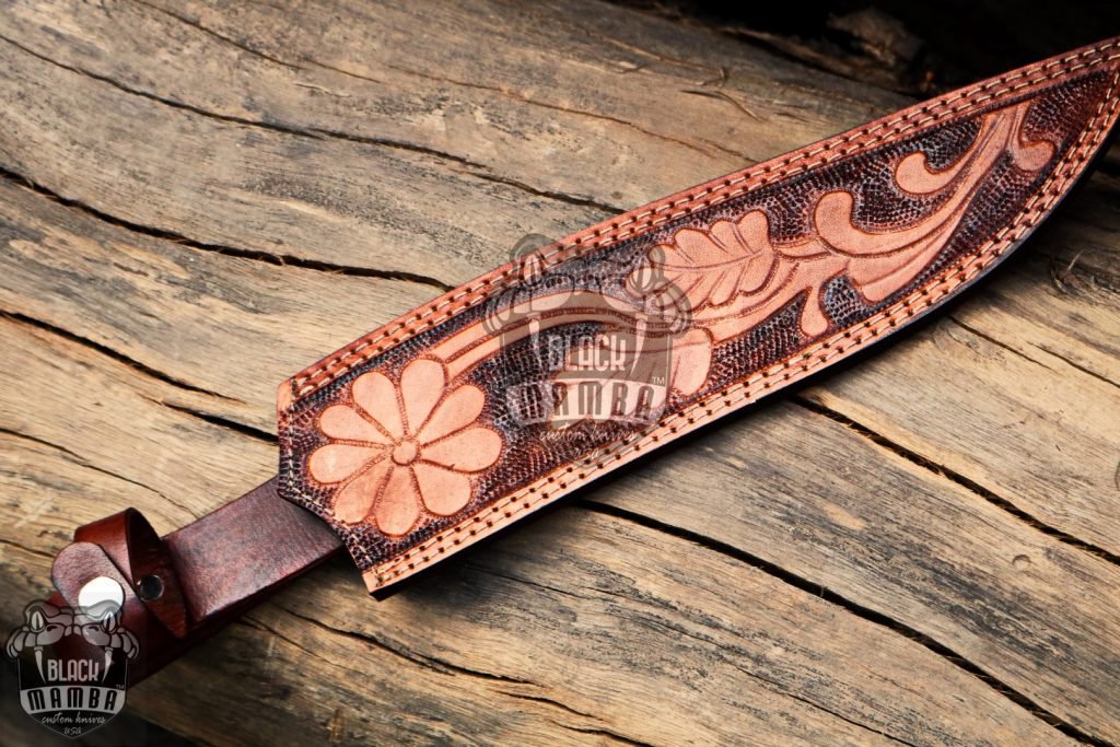 BMK-1005-LQ RED DRAGON SLAYER Knife 17.5″ Long 11″Blade ” 16oz Damascus Fixed Blade Hunting knife Damascus Steel Bowie Knife Black mamba Hand Made World Class knives USA Made - Image 2