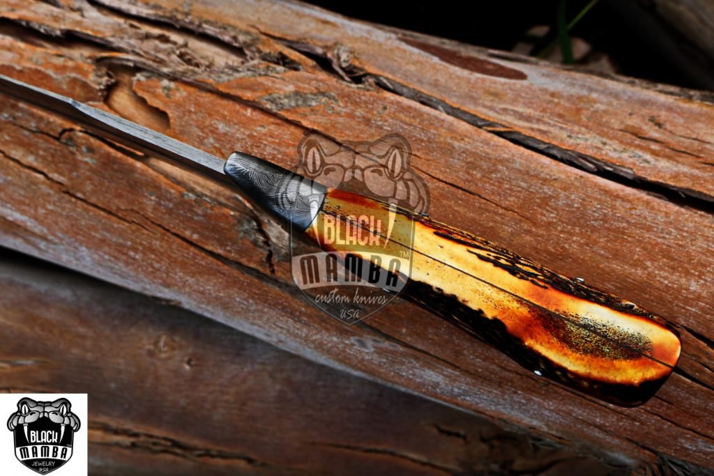 BMK-1005-LQ RED DRAGON SLAYER Knife 17.5″ Long 11″Blade ” 16oz Damascus Fixed Blade Hunting knife Damascus Steel Bowie Knife Black mamba Hand Made World Class knives USA Made - Image 10